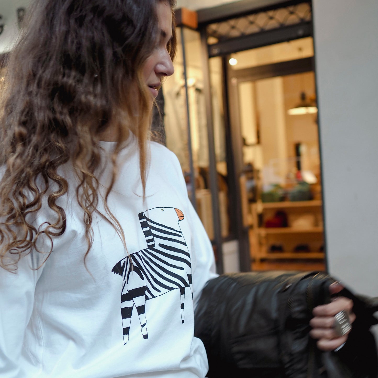 Unisex Long Sleeve Zebra T-Shirt