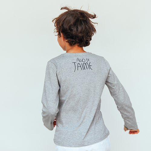 Camiseta de Cebra Gris de Niño