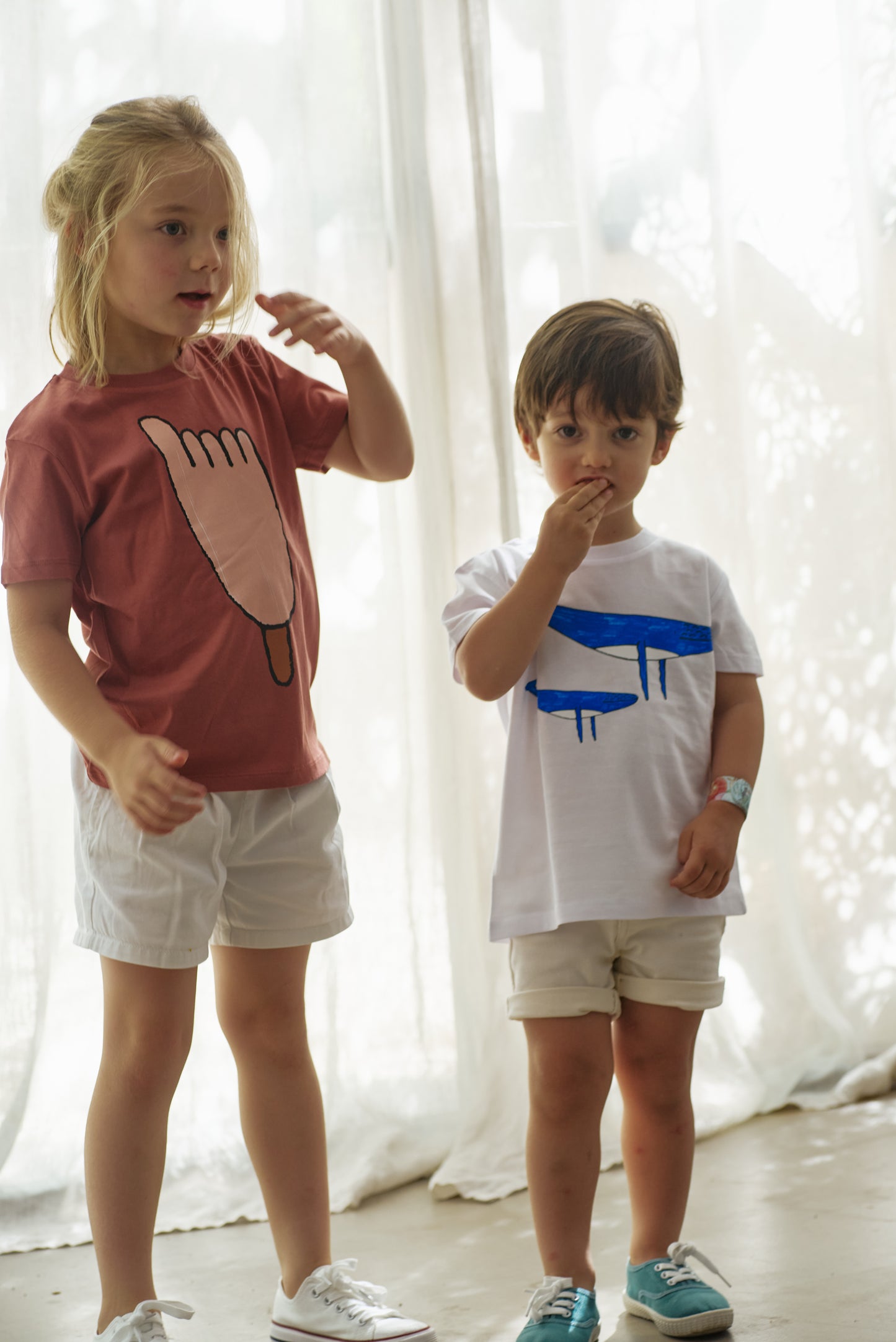 Camiseta Helado de Pie de Niño Teja