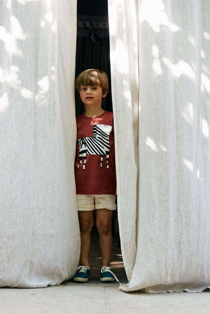 Camiseta de Cebra de niño Teja