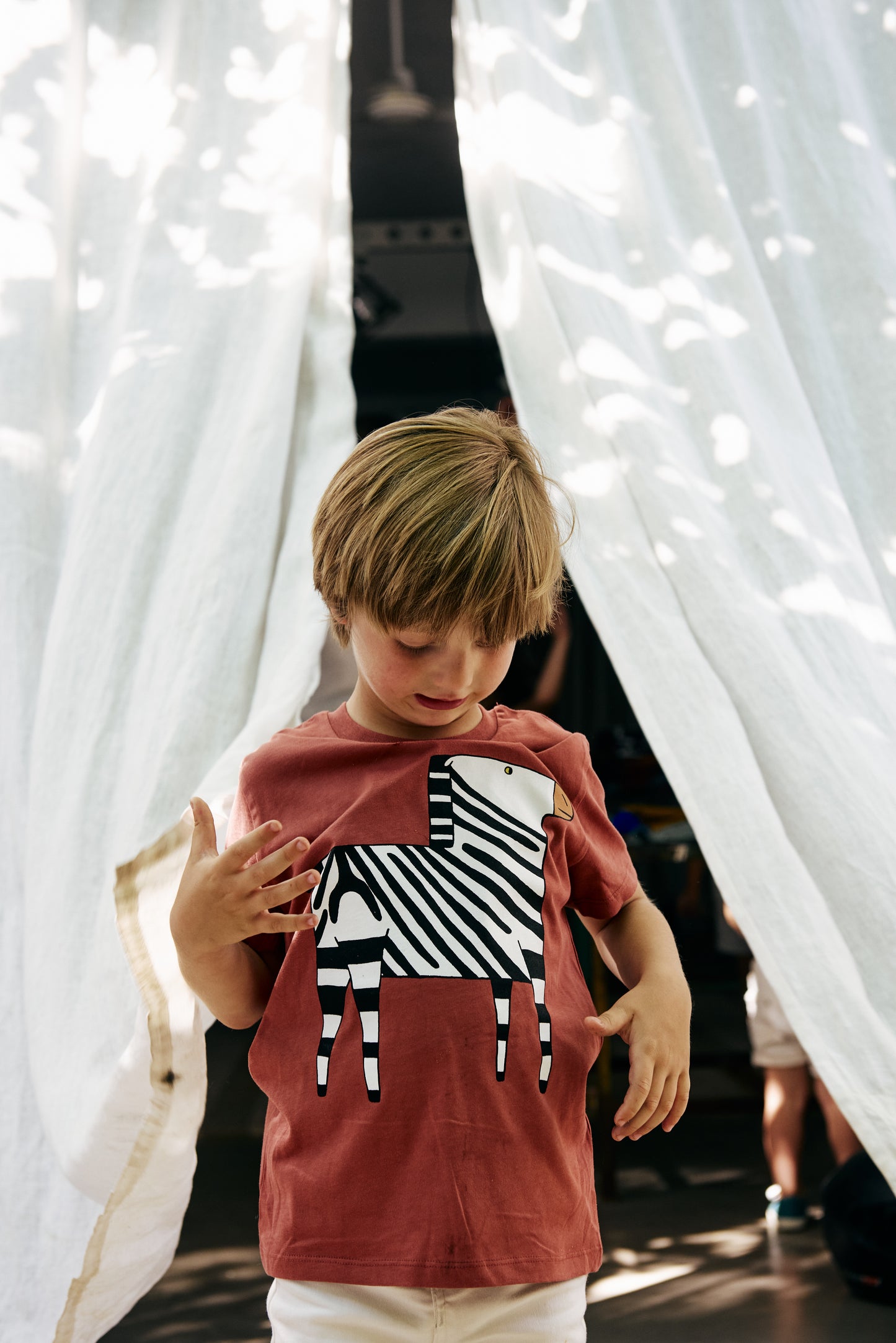 Camiseta de Cebra de niño Teja