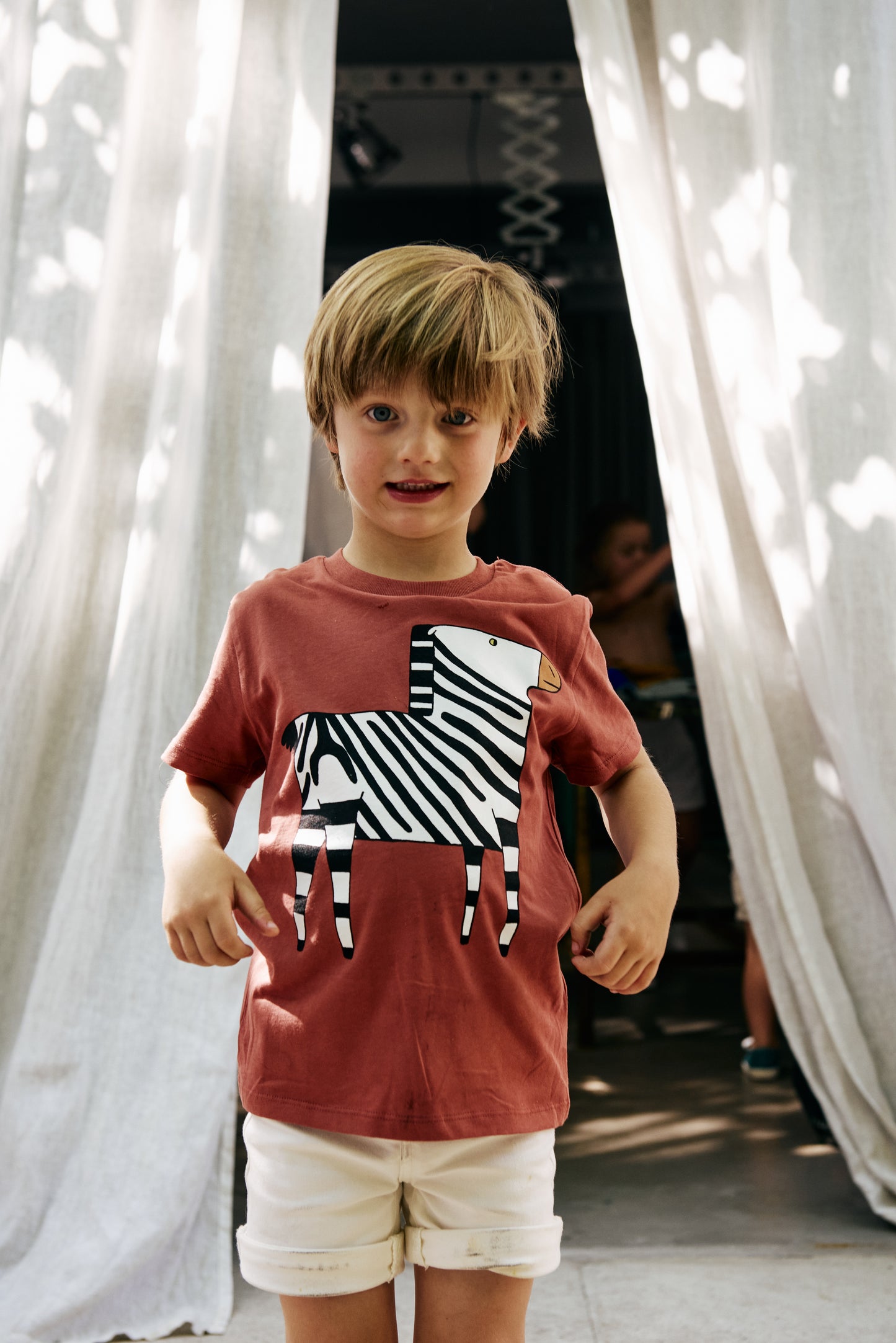 Camiseta de Cebra de niño Teja