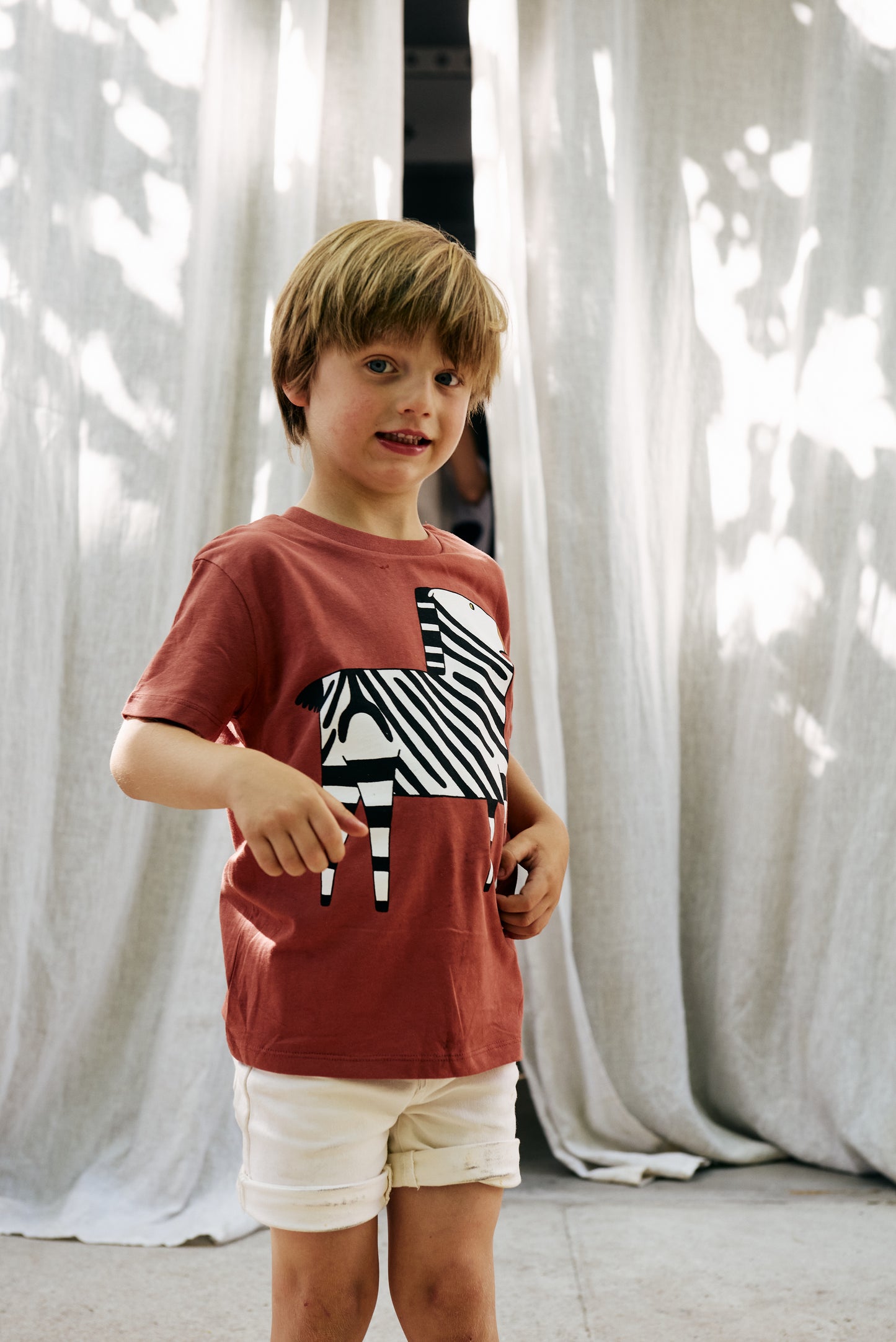 Camiseta de Cebra de niño Teja