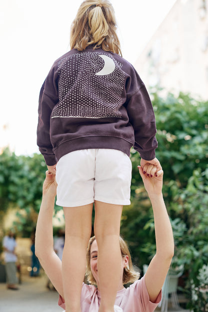 Sudadera Berenjena Elige Tu Dibujo Niños