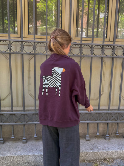 Sudadera Berenjena de Cebra Adultos