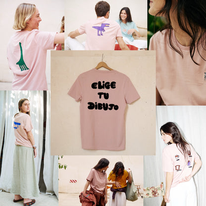 Camiseta Rosa Elige Tu Dibujo