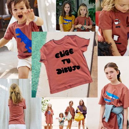 Camiseta Teja Elige Tu Dibujo De Niño