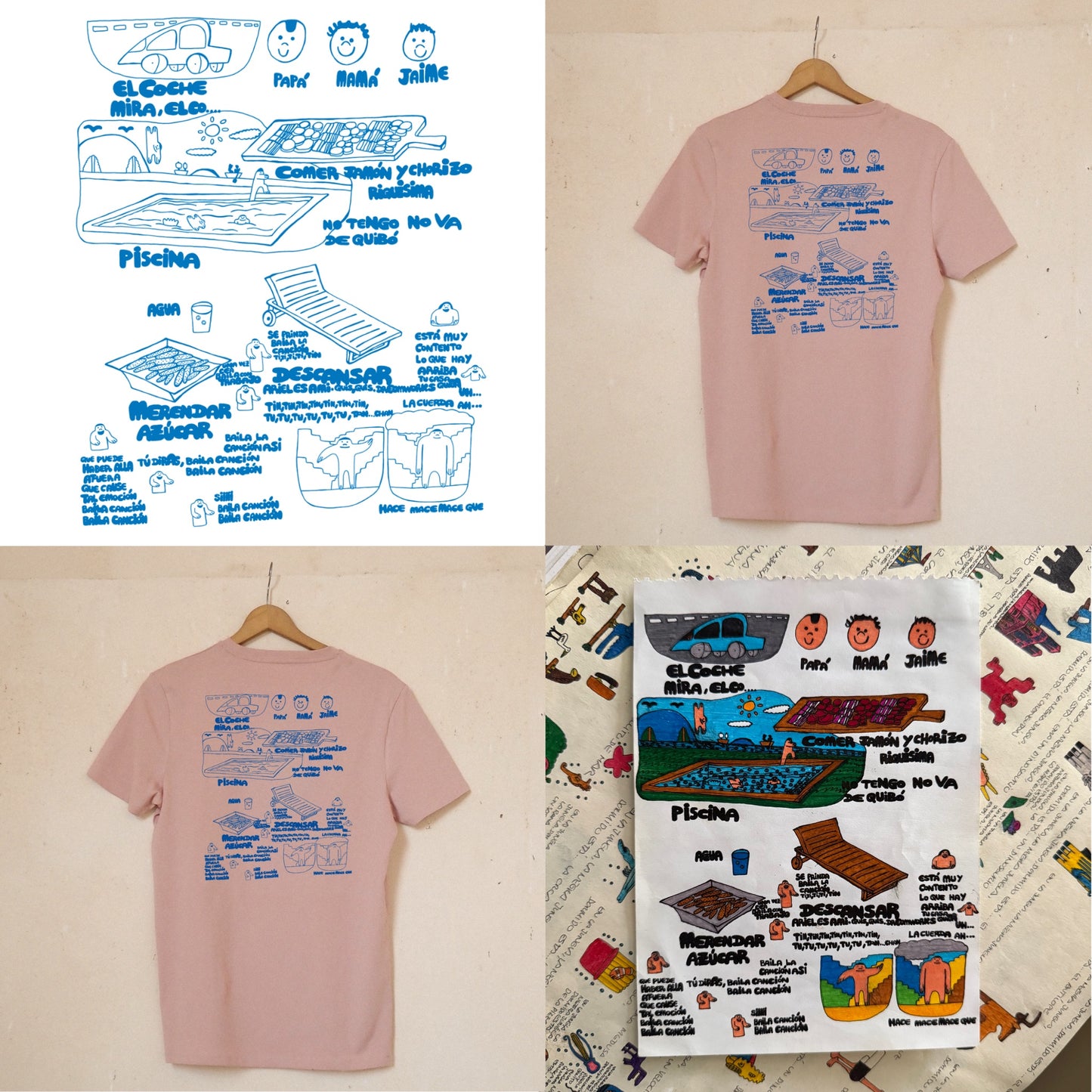 Camiseta Rosa Elige Tu Dibujo