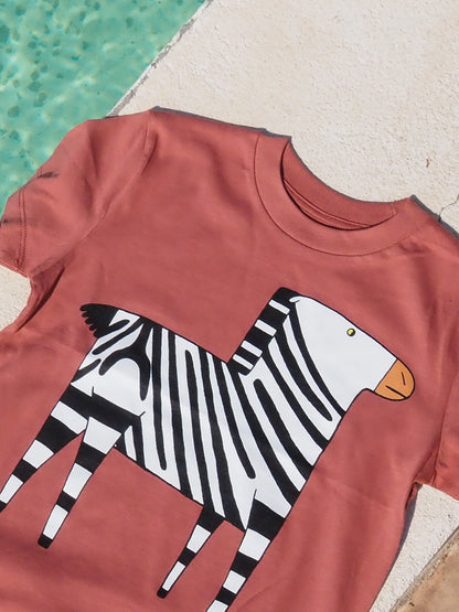 Camiseta de Cebra de niño Teja