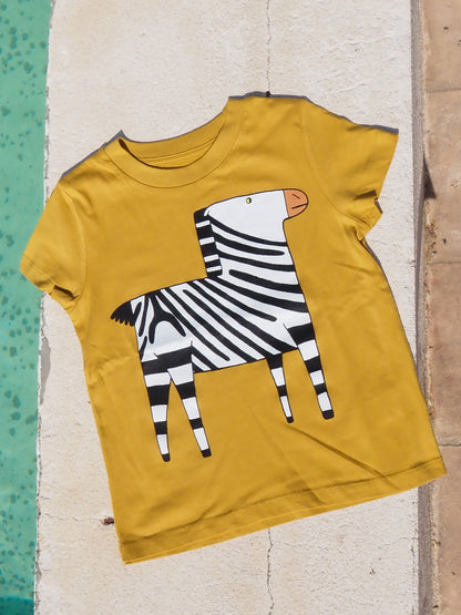 Camiseta de Cebra de niño Cúrcuma