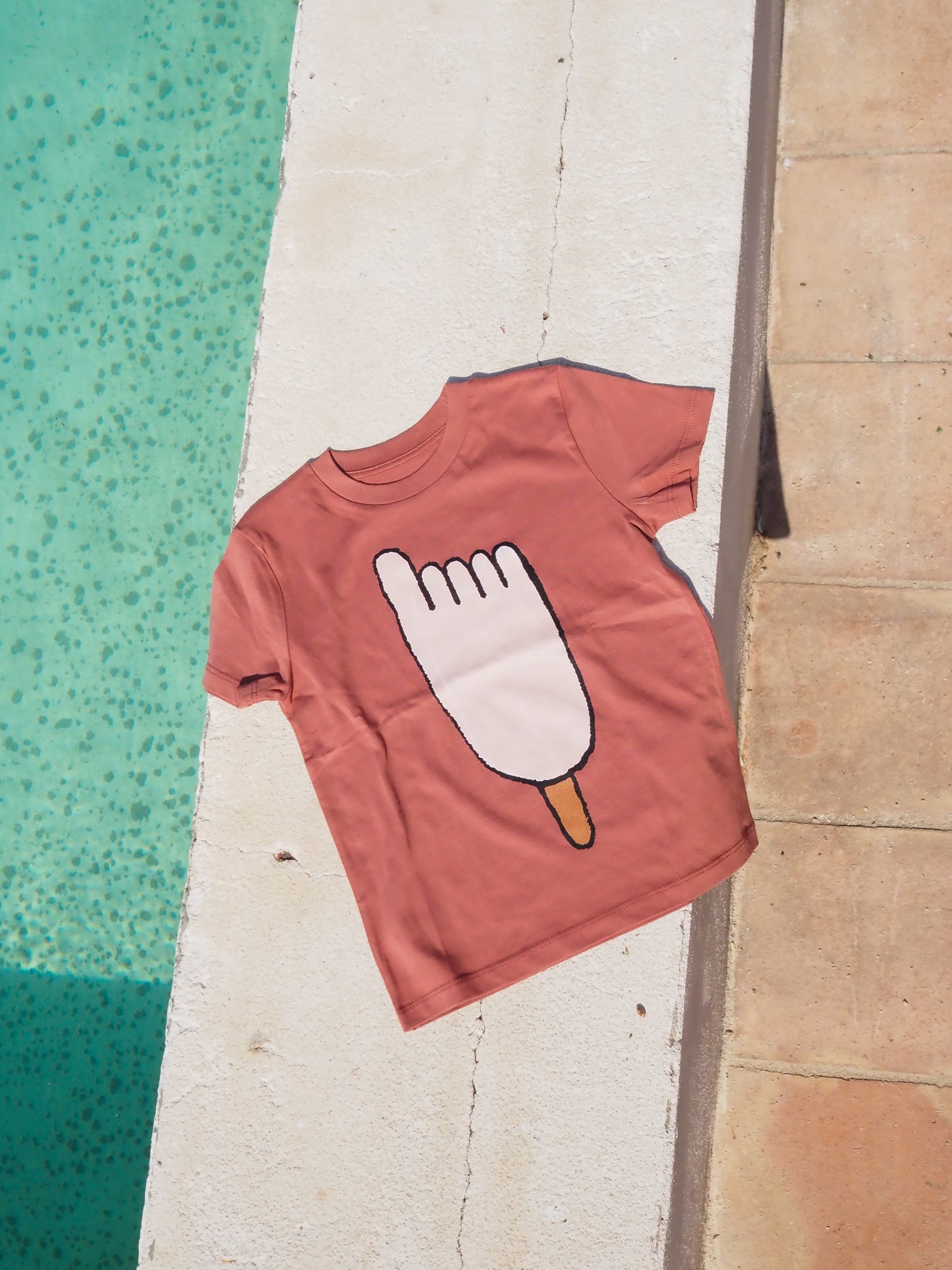 Camiseta Helado de Pie de Niño Teja