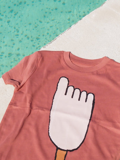 Camiseta Helado de Pie de Niño Teja