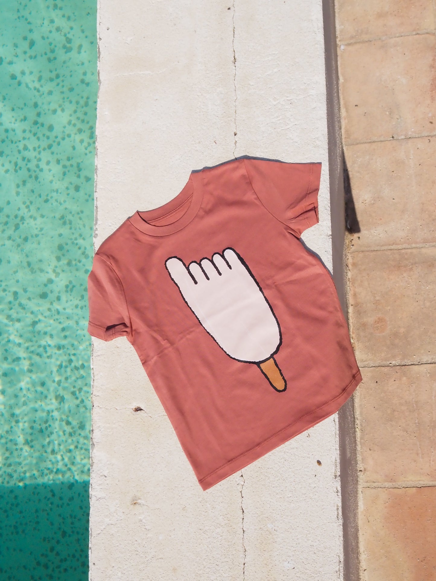 Camiseta Helado de Pie de Niño Teja