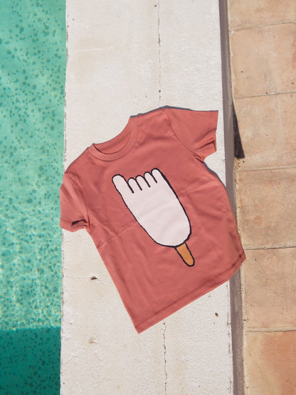 Camiseta Helado de Pie de Niño Teja
