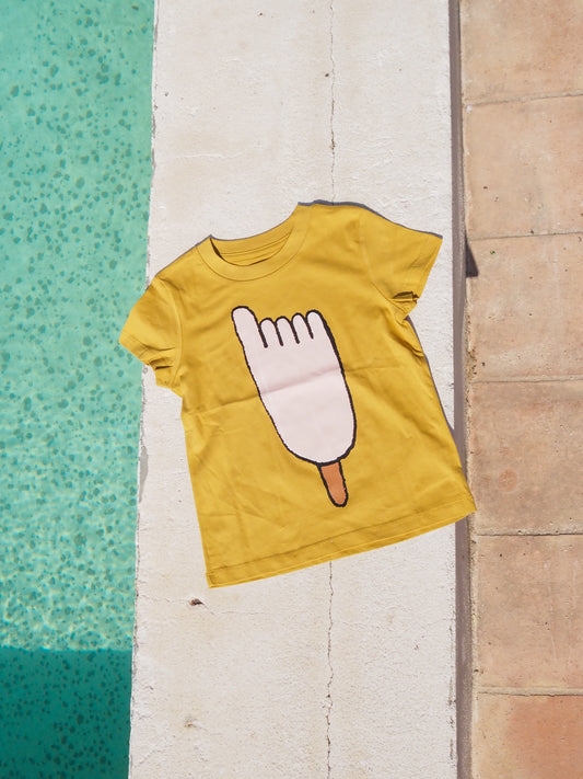 Camiseta Helado de Pie de Niño Cúrcuma