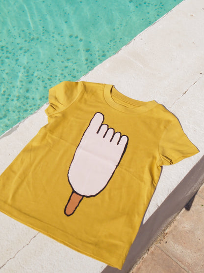 Camiseta Helado de Pie de Niño Cúrcuma